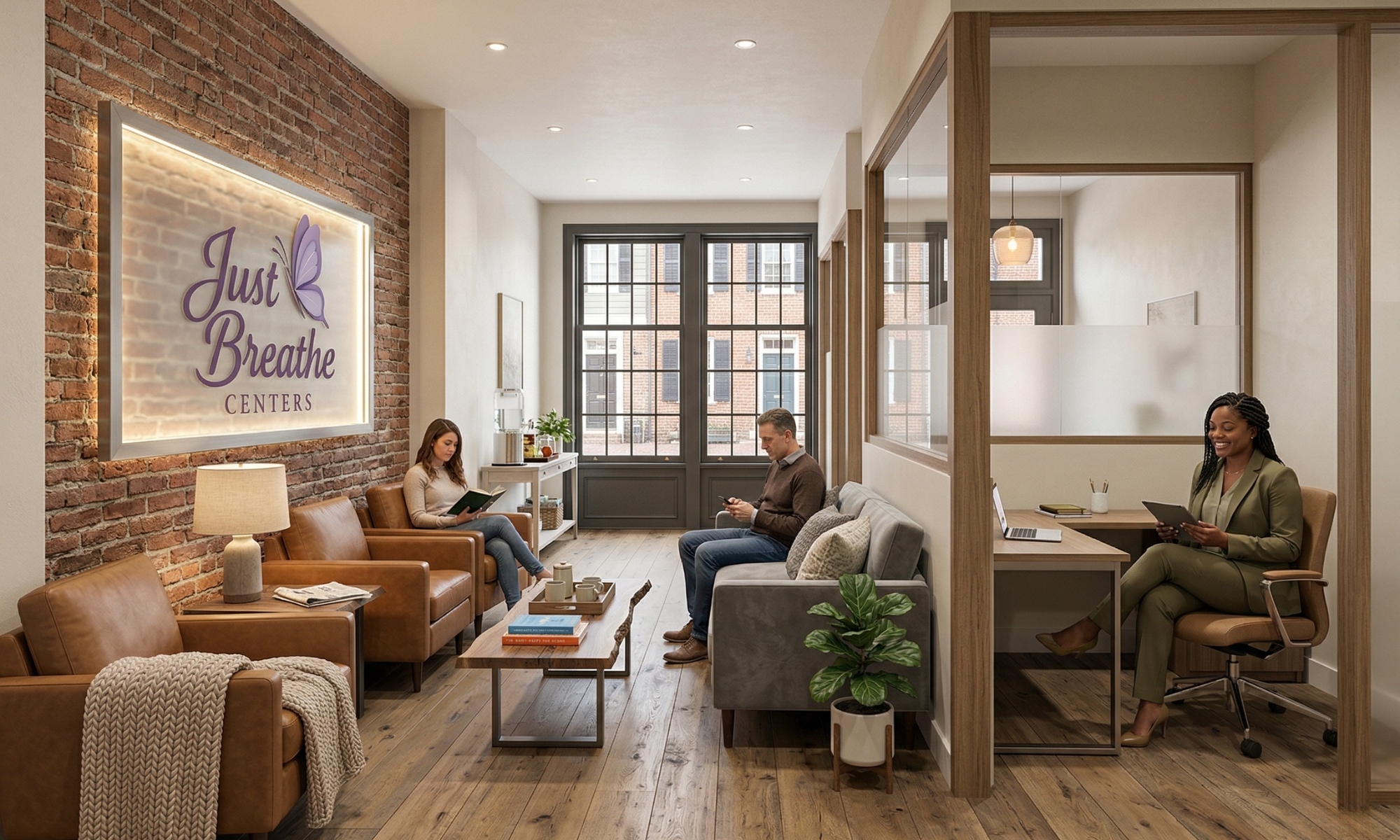 Just Breathe Centers Therapy Logo Design and Branding