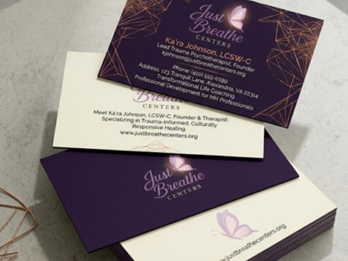 Just Breathe Centers Wellness branding detail